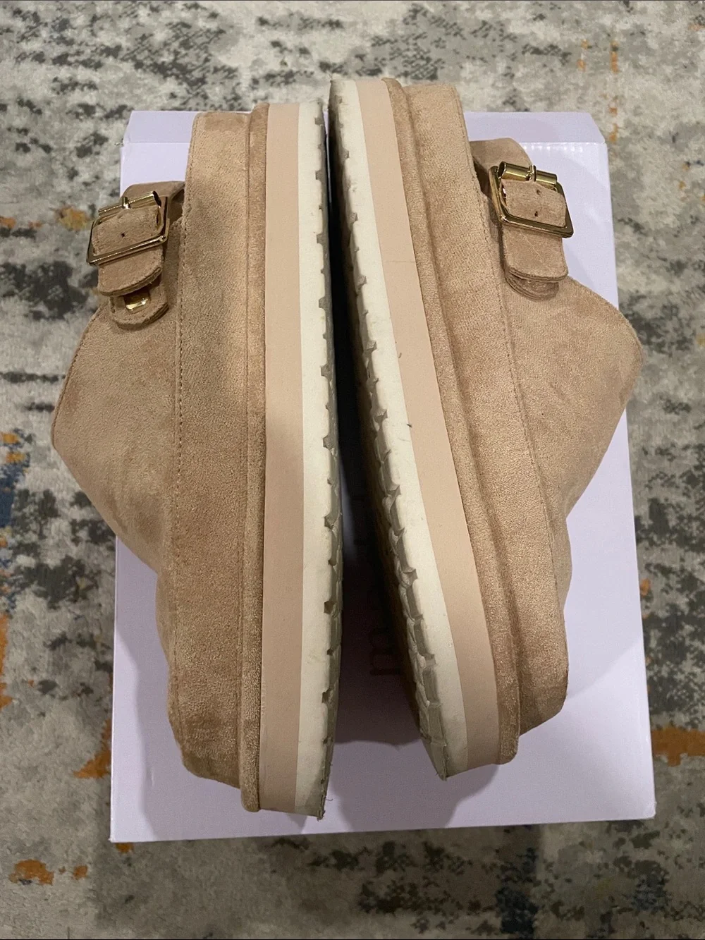 Madden Girl Sand Suede Platform Mule with Buckle